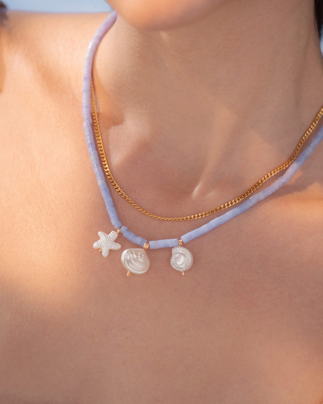 Collar 2 en 1 Mar + Aretes - imagen 1