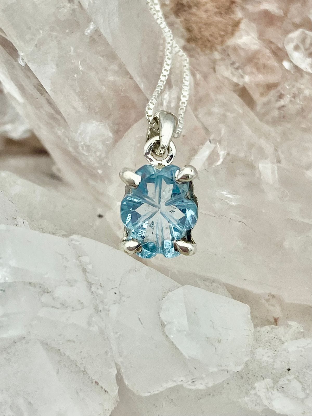 Aretes Topacio Azul flor - imagen 2