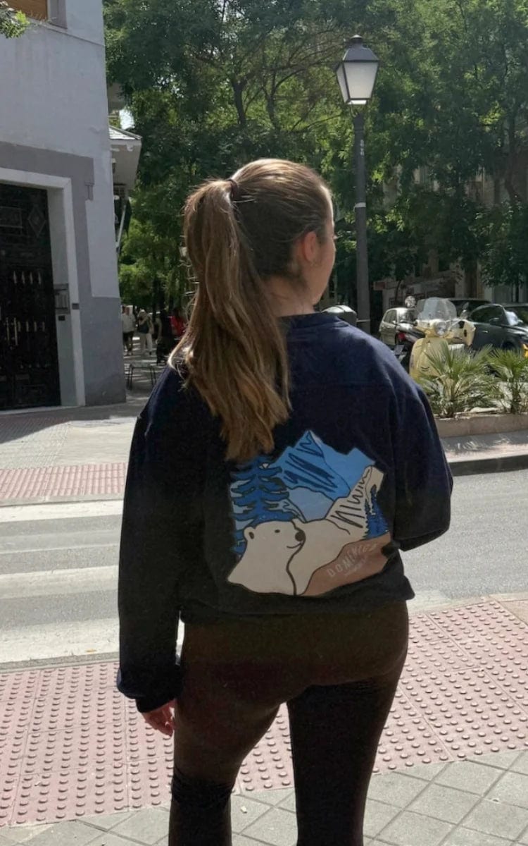CREWNECK OSO ESTAMPADO AZUL OSCURO - UNISEX - imagen 3