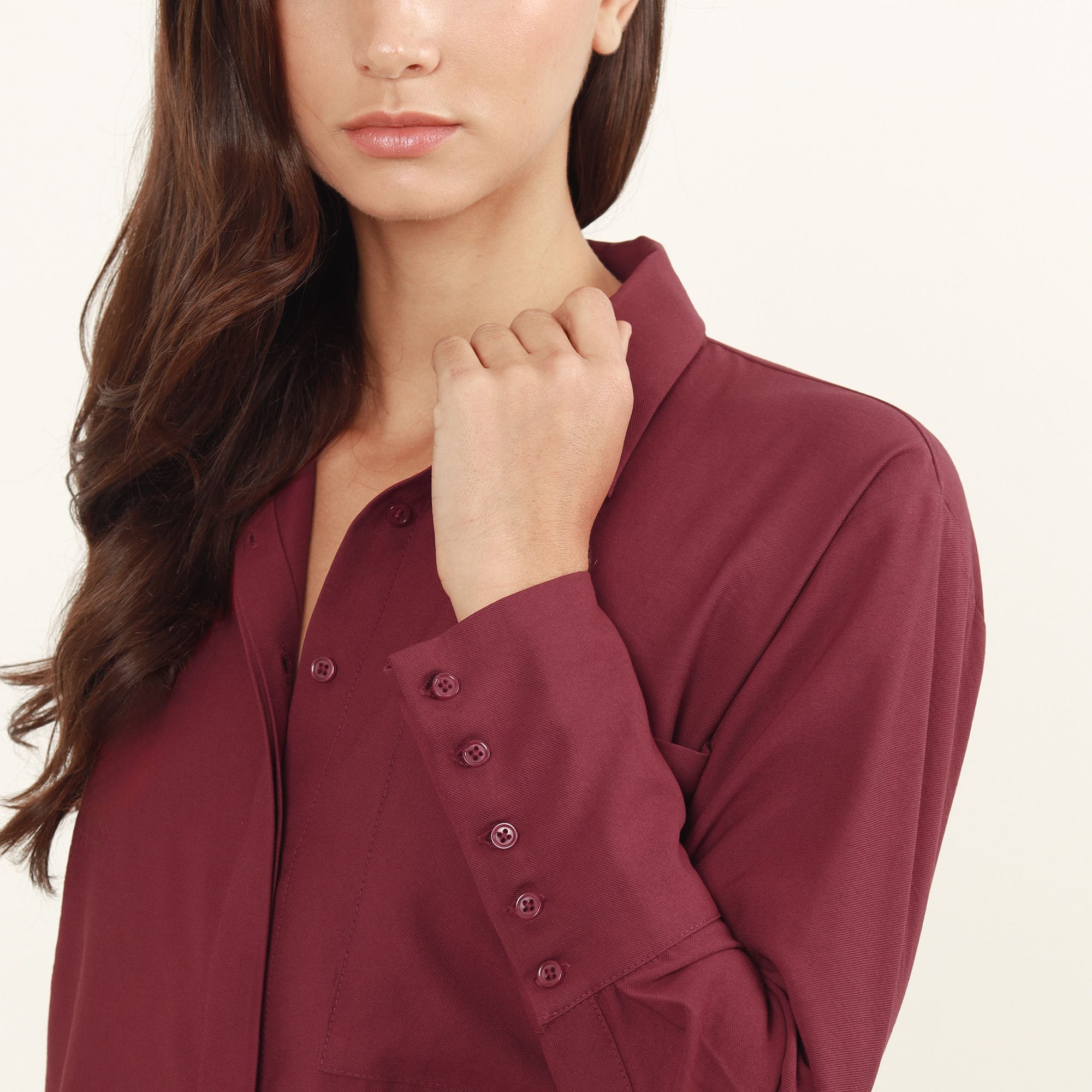 Camisa Cuello V Manga Larga - imagen 4