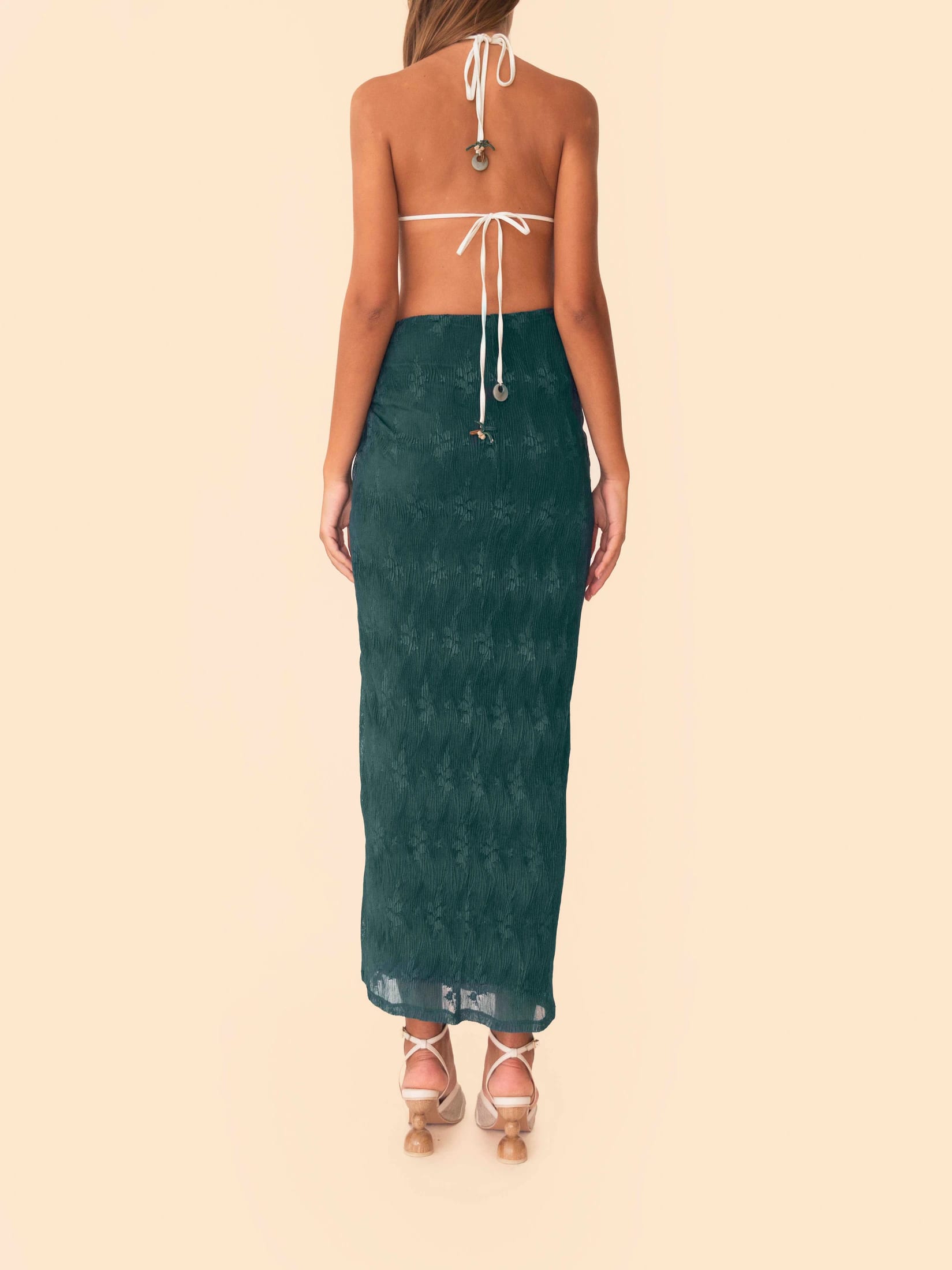 FRANKIE SKIRT TEAL/PETROLEO - imagen 3