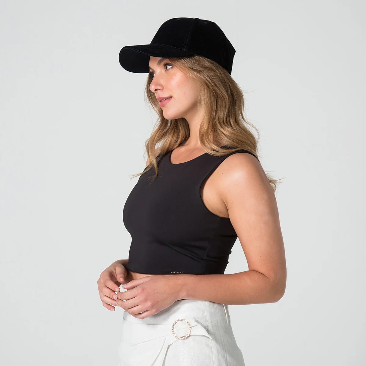 Blusa Crop Top Slim Manga Sisa Nova - imagen 3