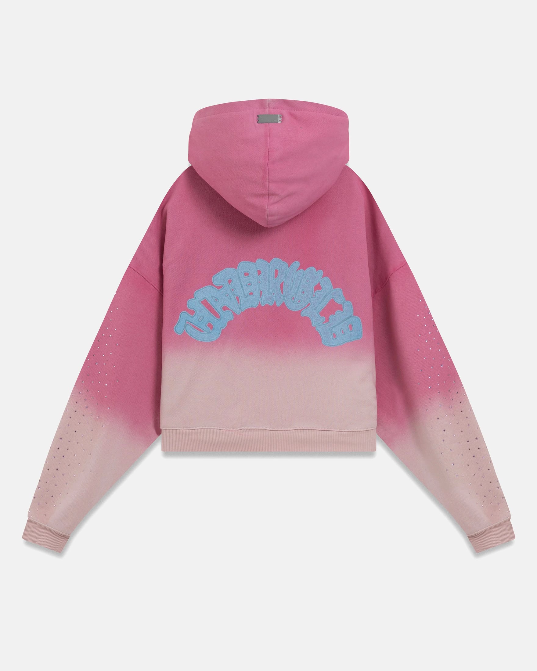 W Holy State UNDRGLD Zip Up Boxy Fit Hoodie Faded Pink - imagen 3