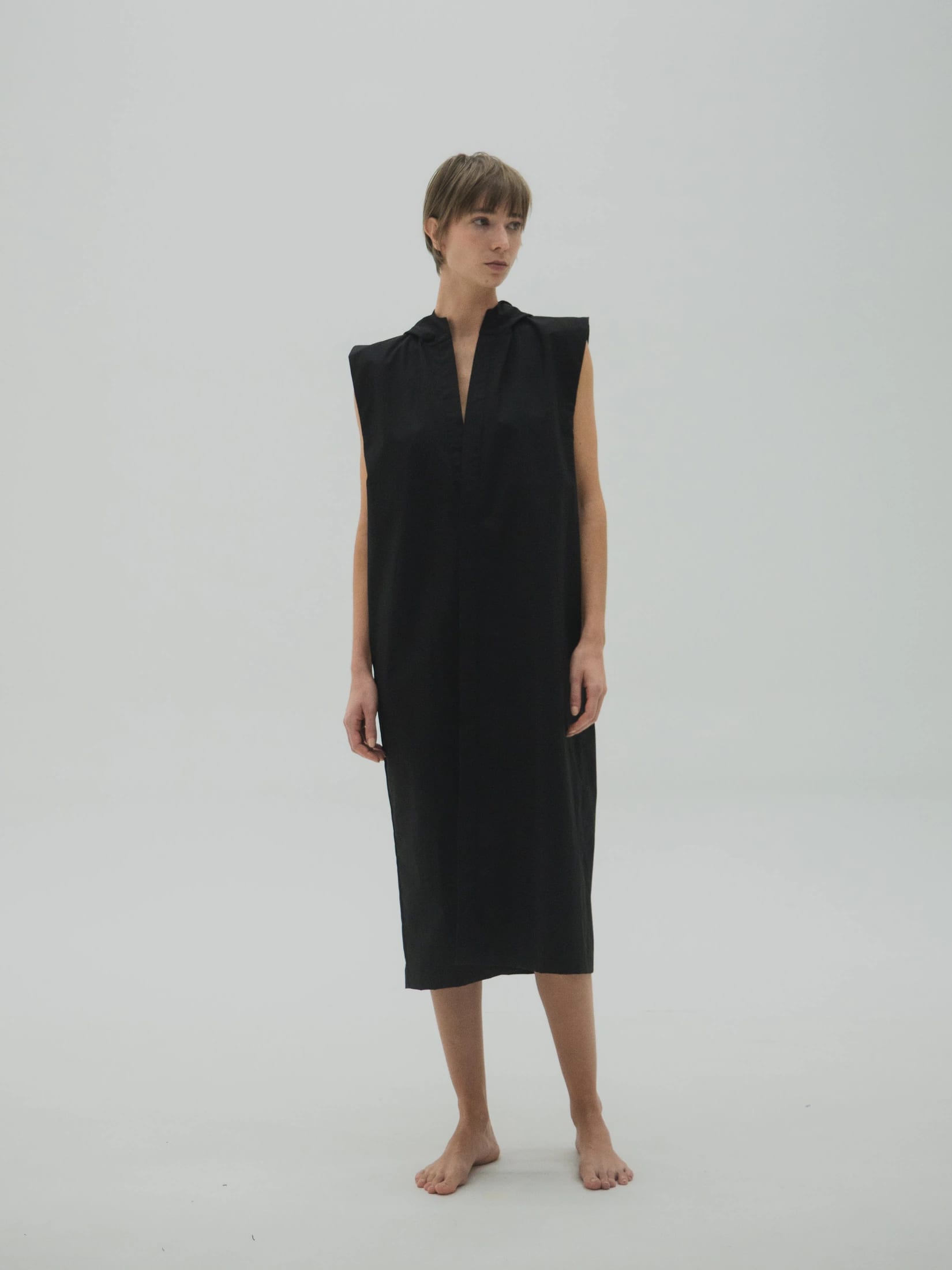 Hooded shirt-dress Woman - imagen 4