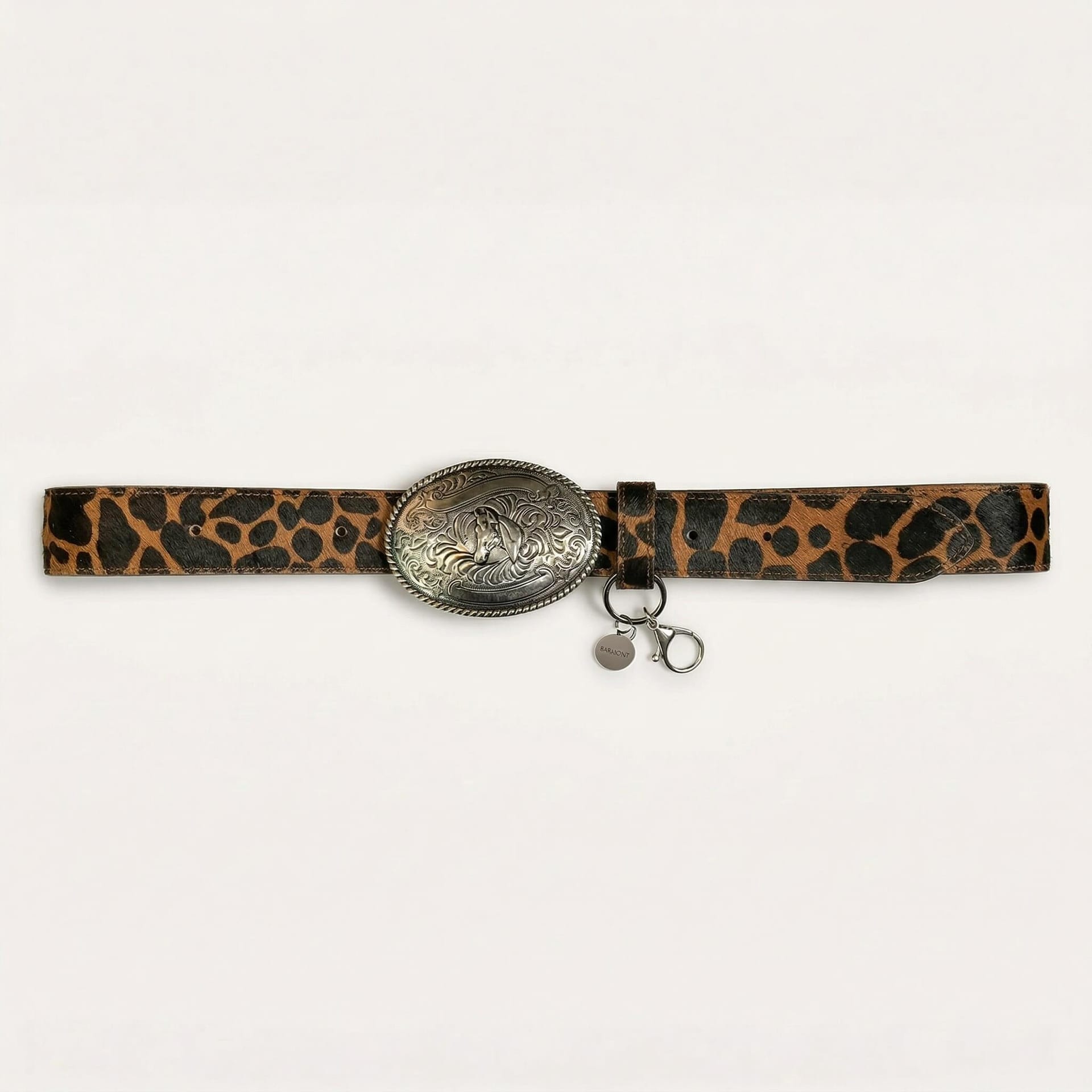 Cinturón de Cuero Leopardo con Hebilla Western – Barmont - imagen 1