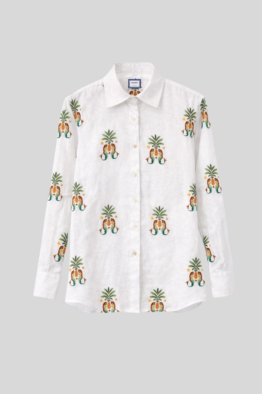 Women's shirt linen nerida white - imagen 4