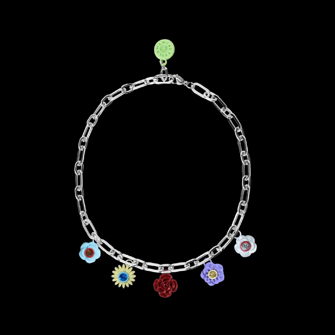 COLLAR BOUQUET CON CADENA BAÑO EN ORO O EN PLATA - imagen 2