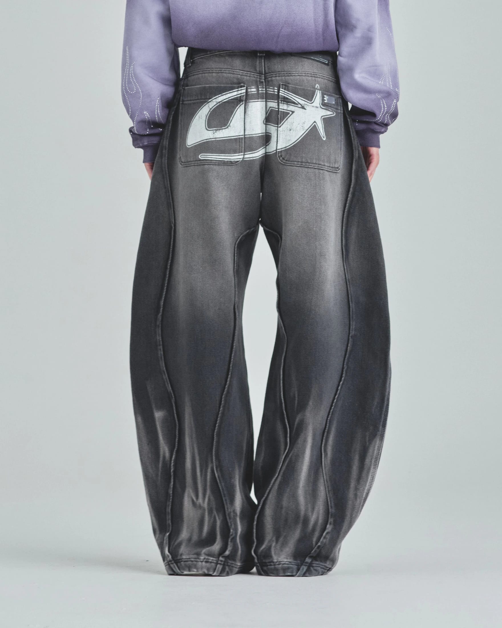 W Act 1 UG Star Barrel Vein Jean Washed Black - imagen 7