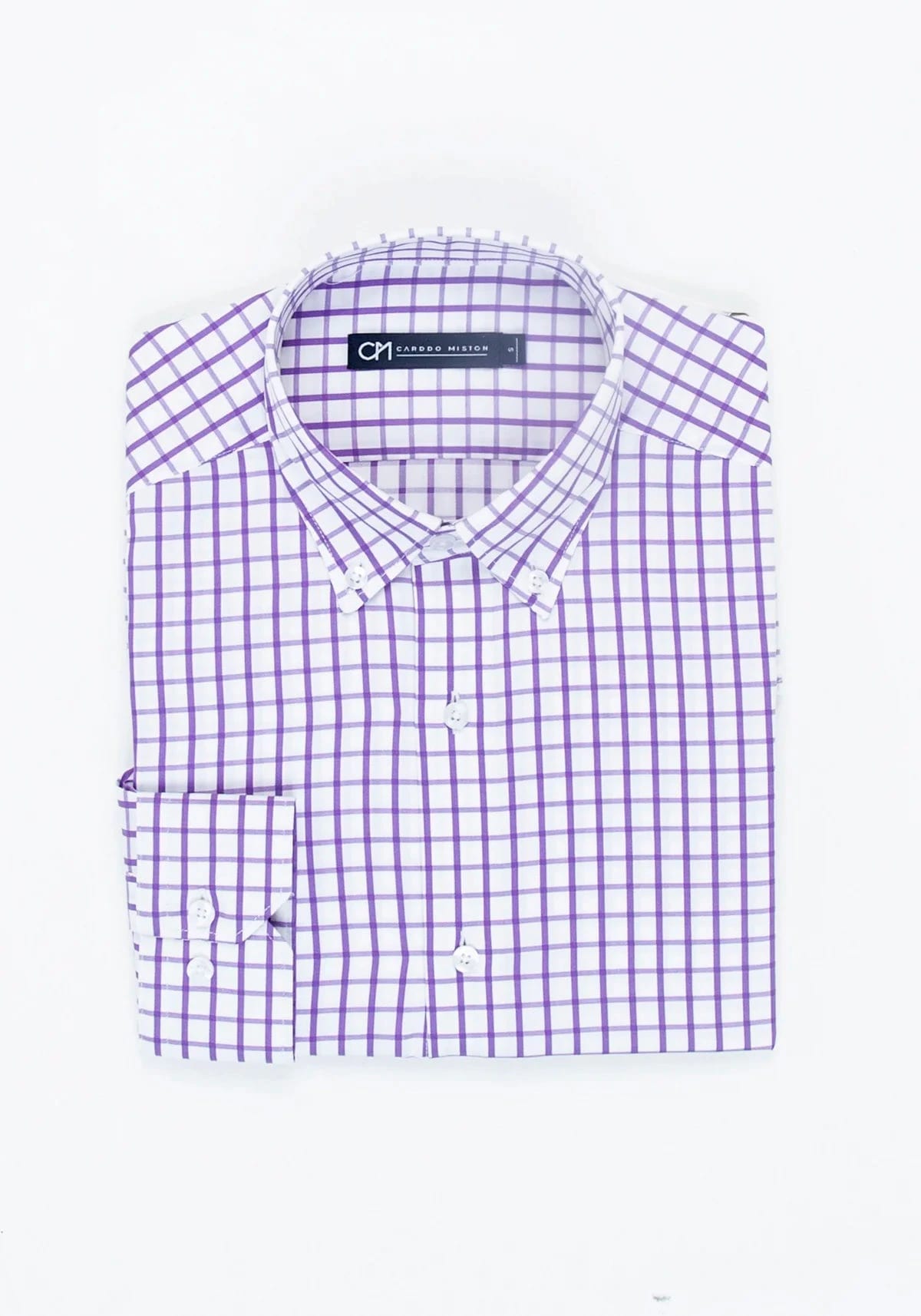 Camisa Sarga Cuadro Ventana Algodón Lila - imagen 5