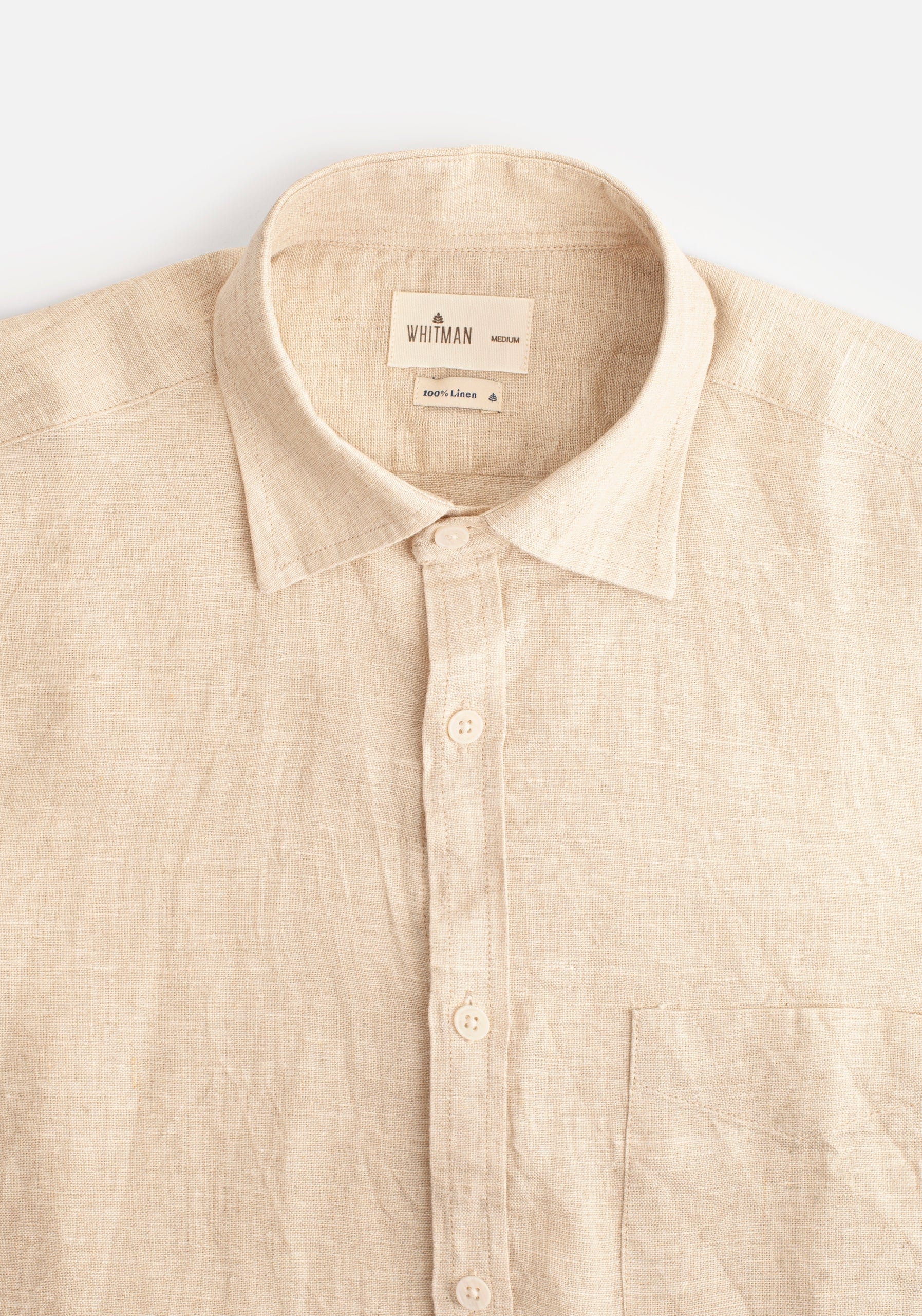 Camisa H CI Lino Unicolor Bols Avena - imagen 2