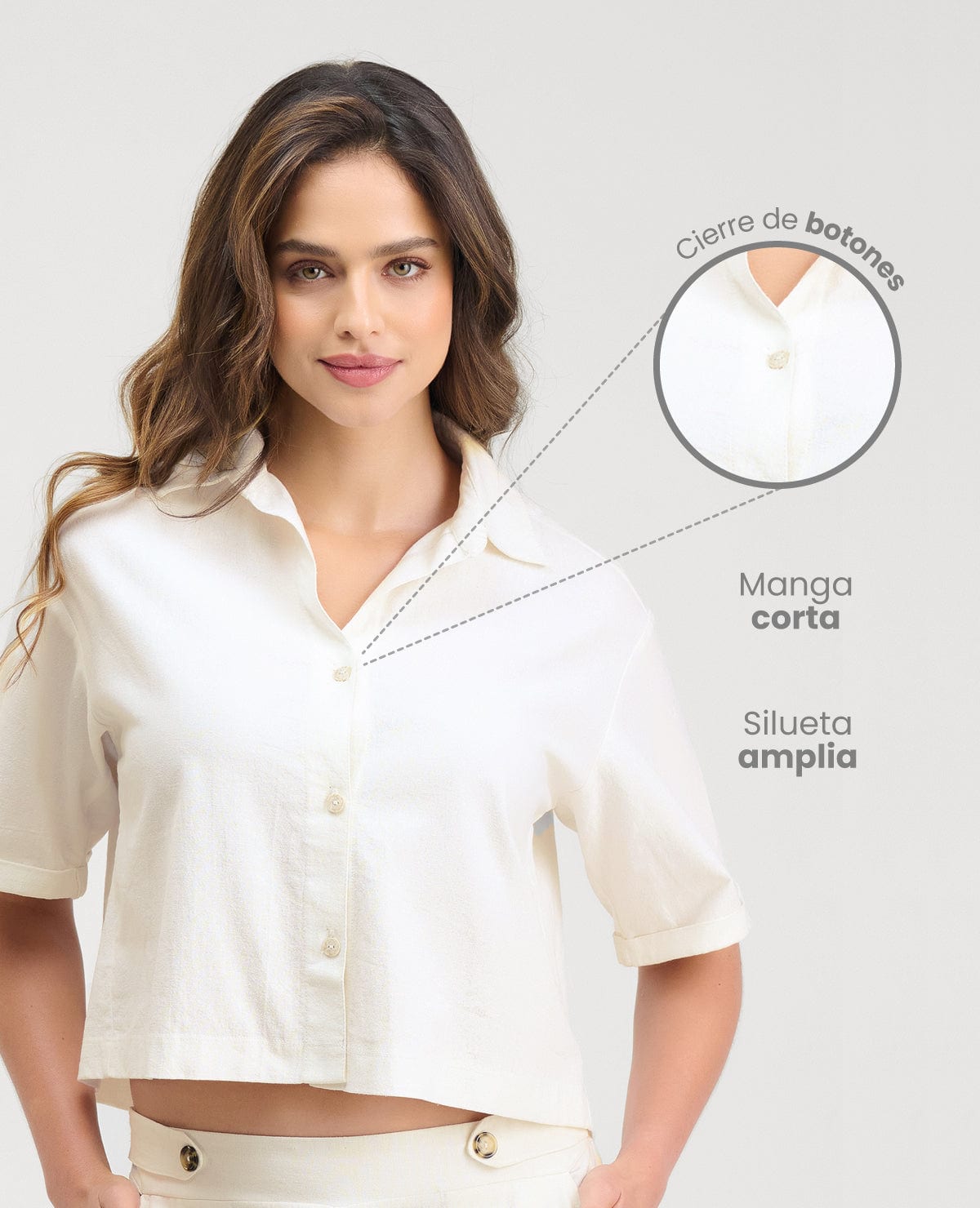 Camisa de Botones | Manga Corta | Botones Frontales - imagen 2
