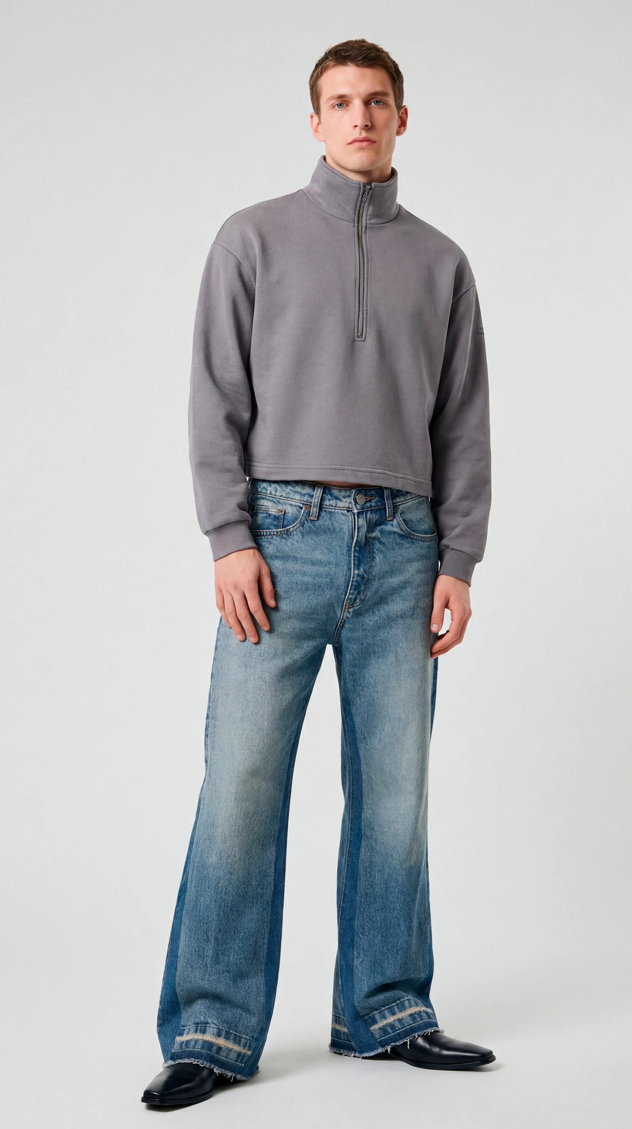 MONOGRAM ZIPPER GRAY SWEATER - imagen 2