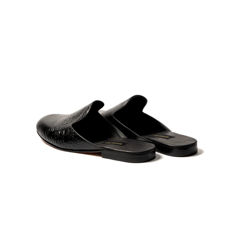 Slipper mules cuero grabado croc - imagen 3