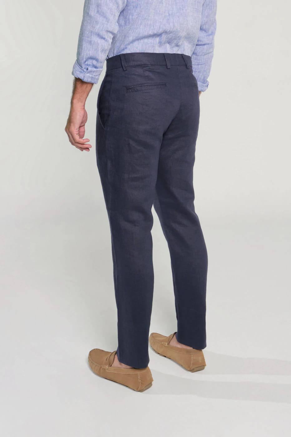 Pantalón Slim Lino Azul Navy - imagen 3