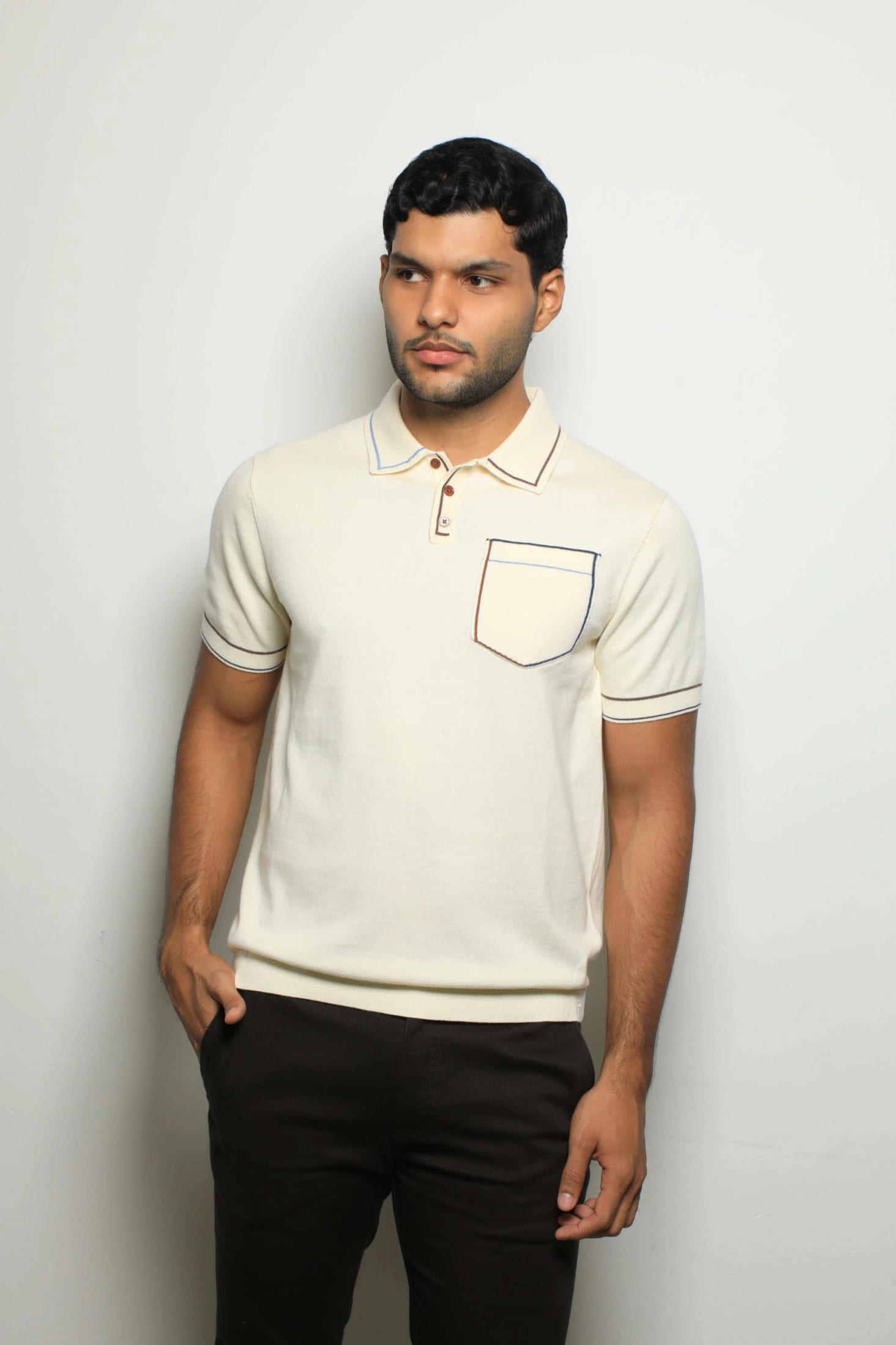 Suéter Tejido Fashion Crema/Bolsillo - imagen 4