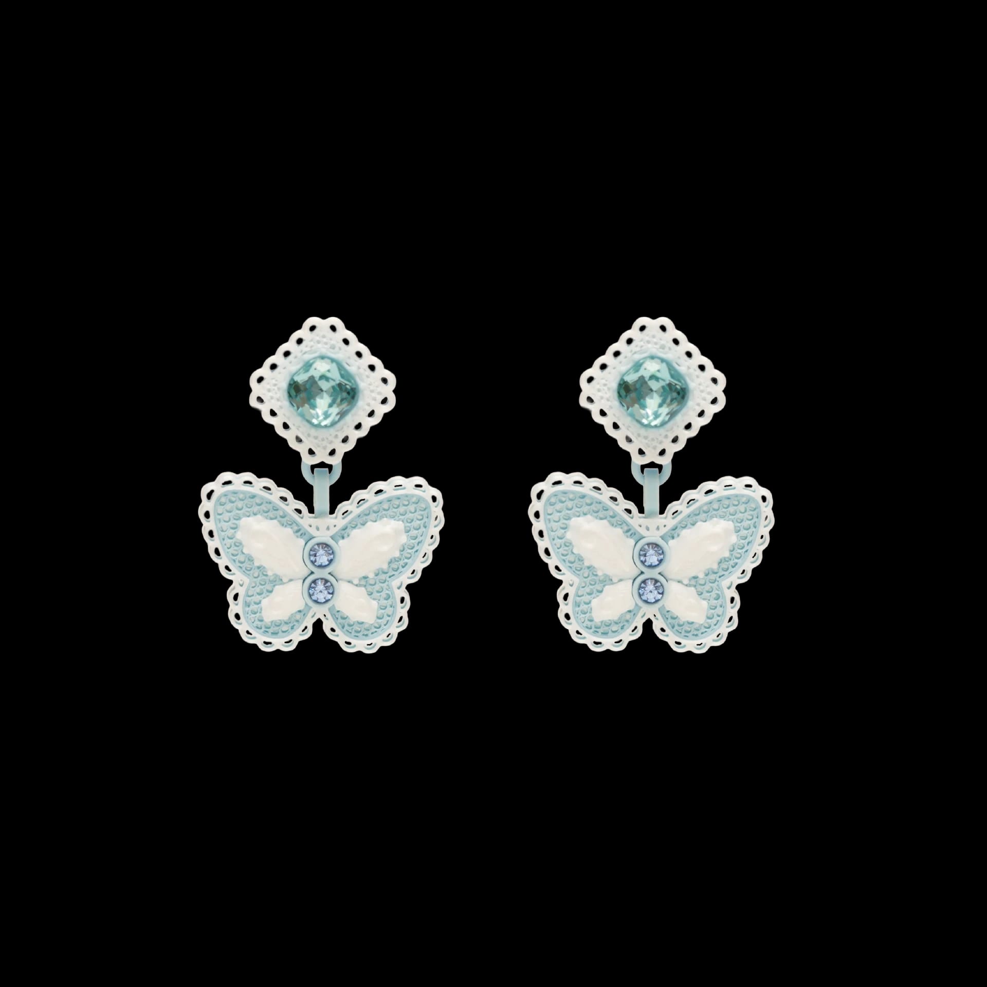 ARETES LACE MARIPOSA DOBLE - imagen 2
