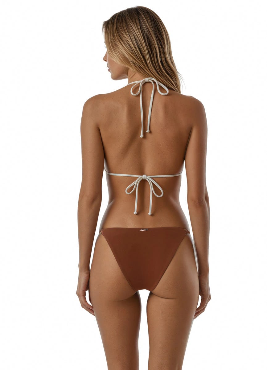 Maaji Amber Brown Micro Midi Bottom Regular Rise Single Strap Bikini Bottom - imagen 1