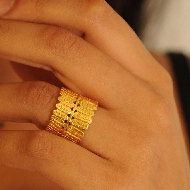 Anillo hoja Dividivi, Brillo Guajiro - imagen 3