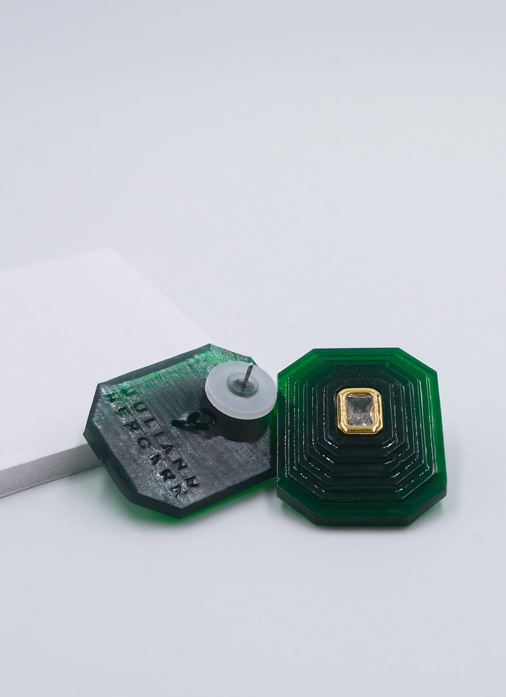 OTTAGONO M - GREEN EARRINGS - imagen 3