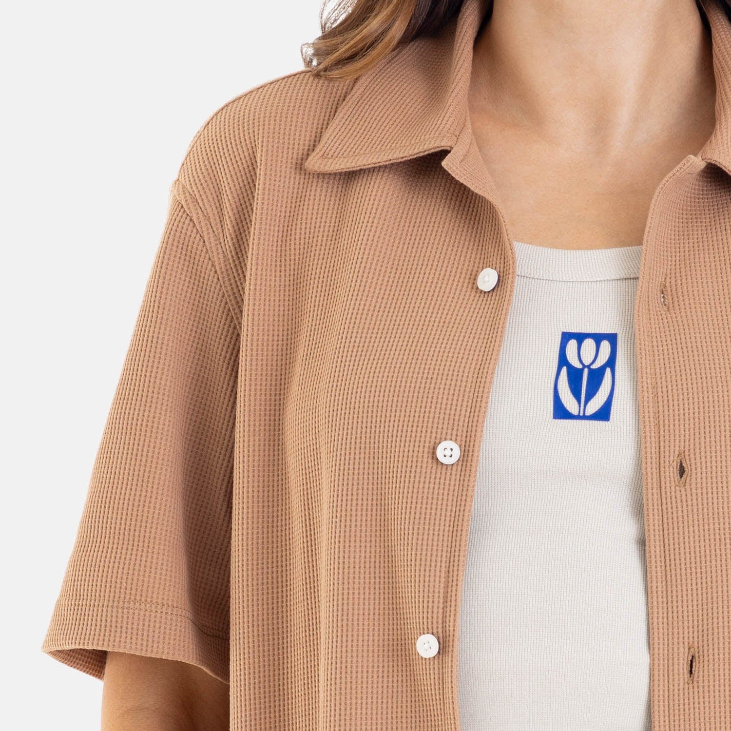 Relaxed Short Sleeve Shirt Mocca - imagen 5