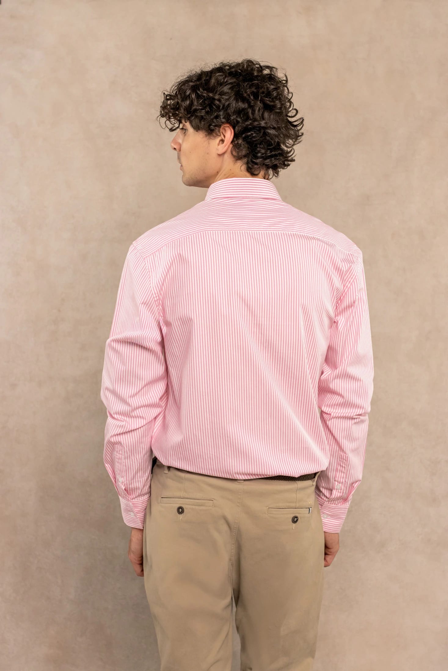 Camisa Antimanchas Popelina Rayas Rosadas Logo Combinado - imagen 5