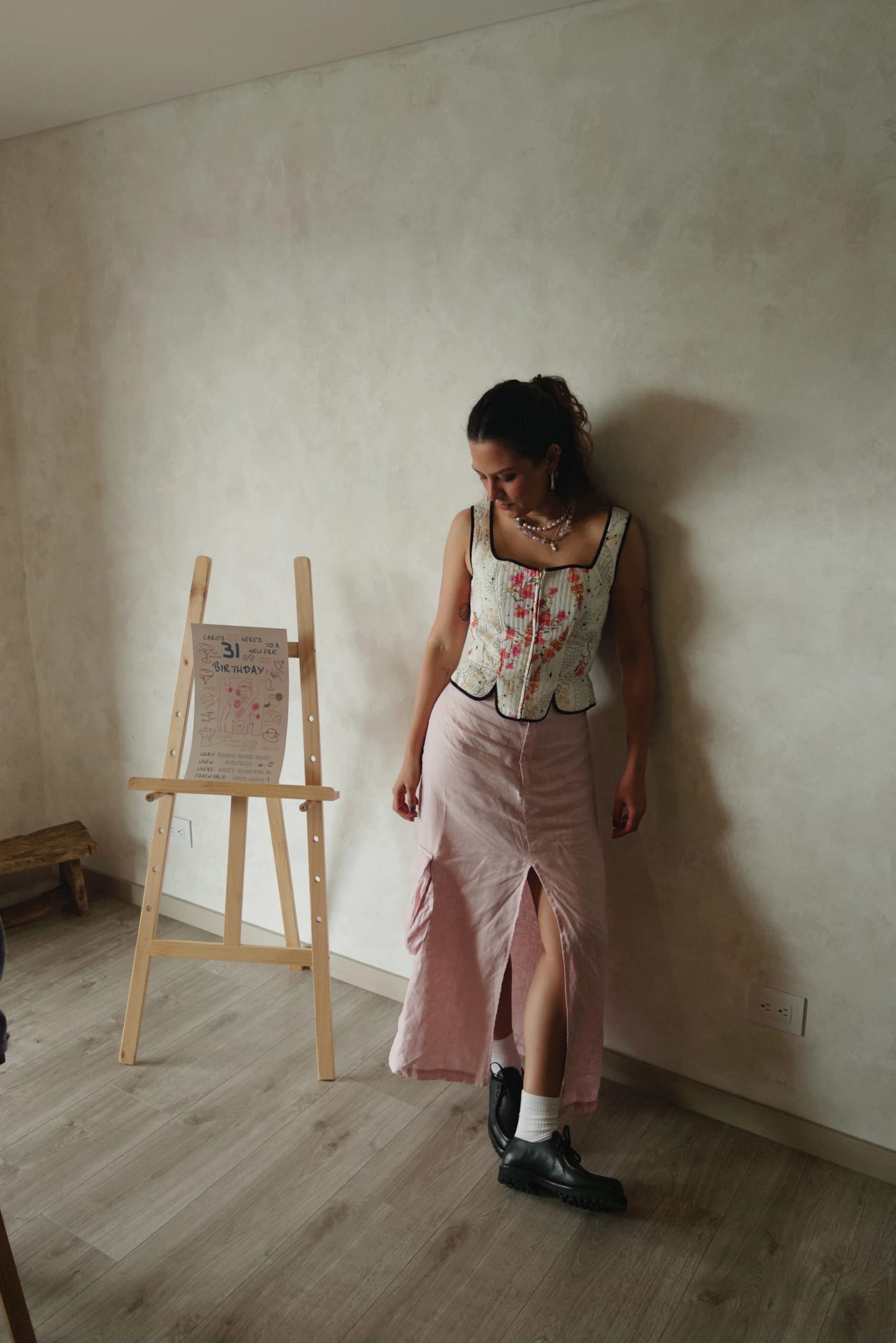 Falda Canvas de lino | Rosado - imagen 5