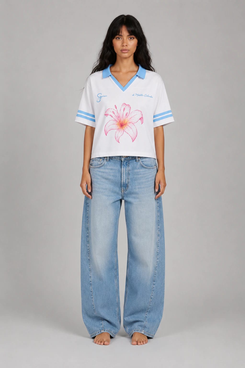 Camiseta Boxy Flor-Blanca - imagen 3