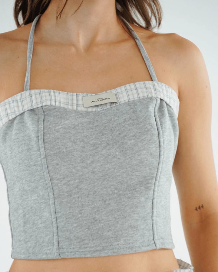 TOP BONHEUR CON ESCOTE GRIS - imagen 4
