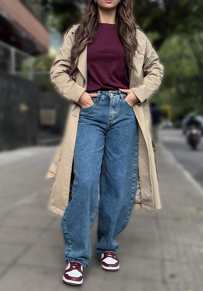 Jean Rígido Wide Leg Balloon para Mujer con Dirty - imagen 1