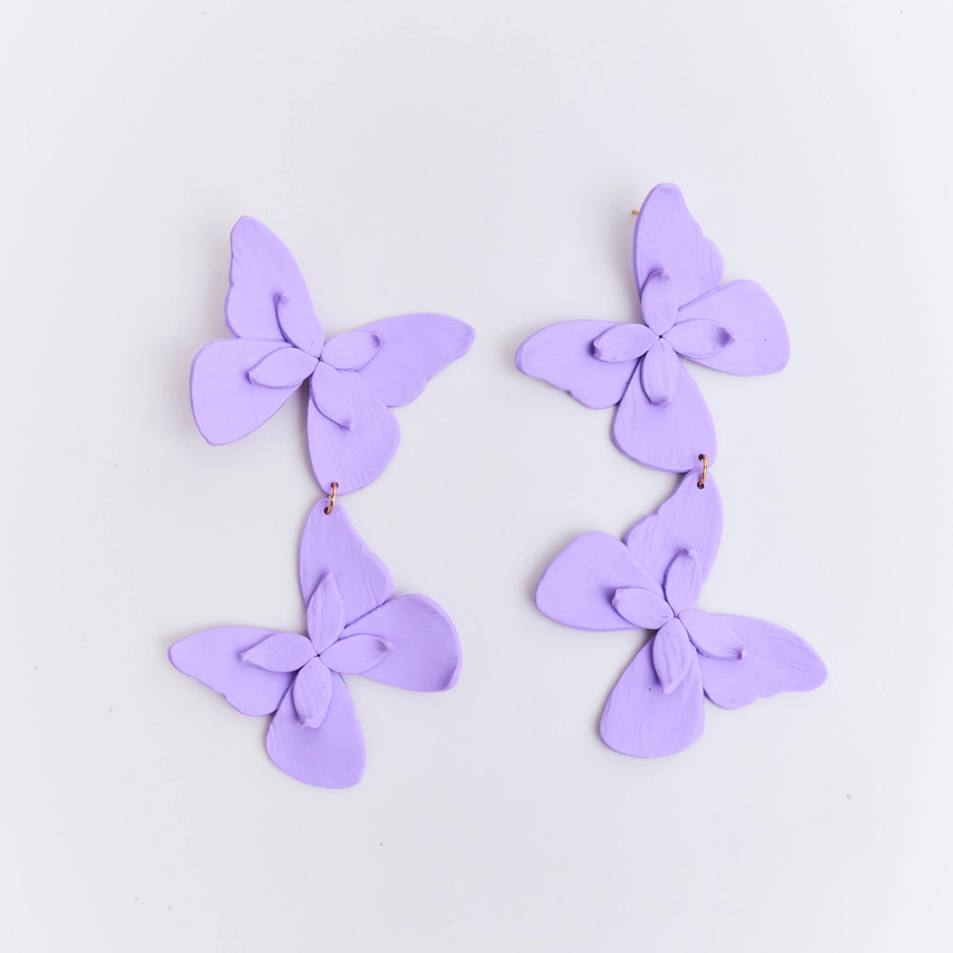 Aretes Alas en Flor Doble - imagen 4