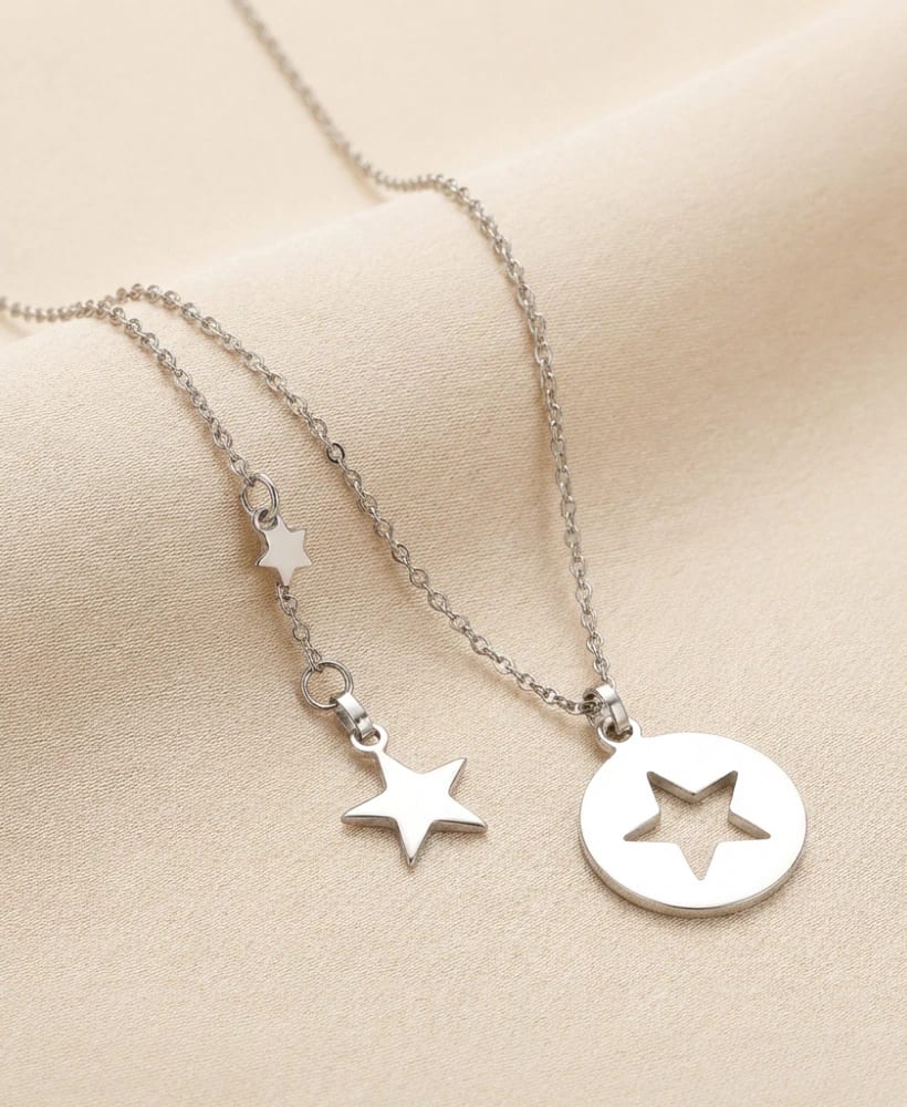 Cadena estrella tipo corbata en plata ley 925 - imagen 2