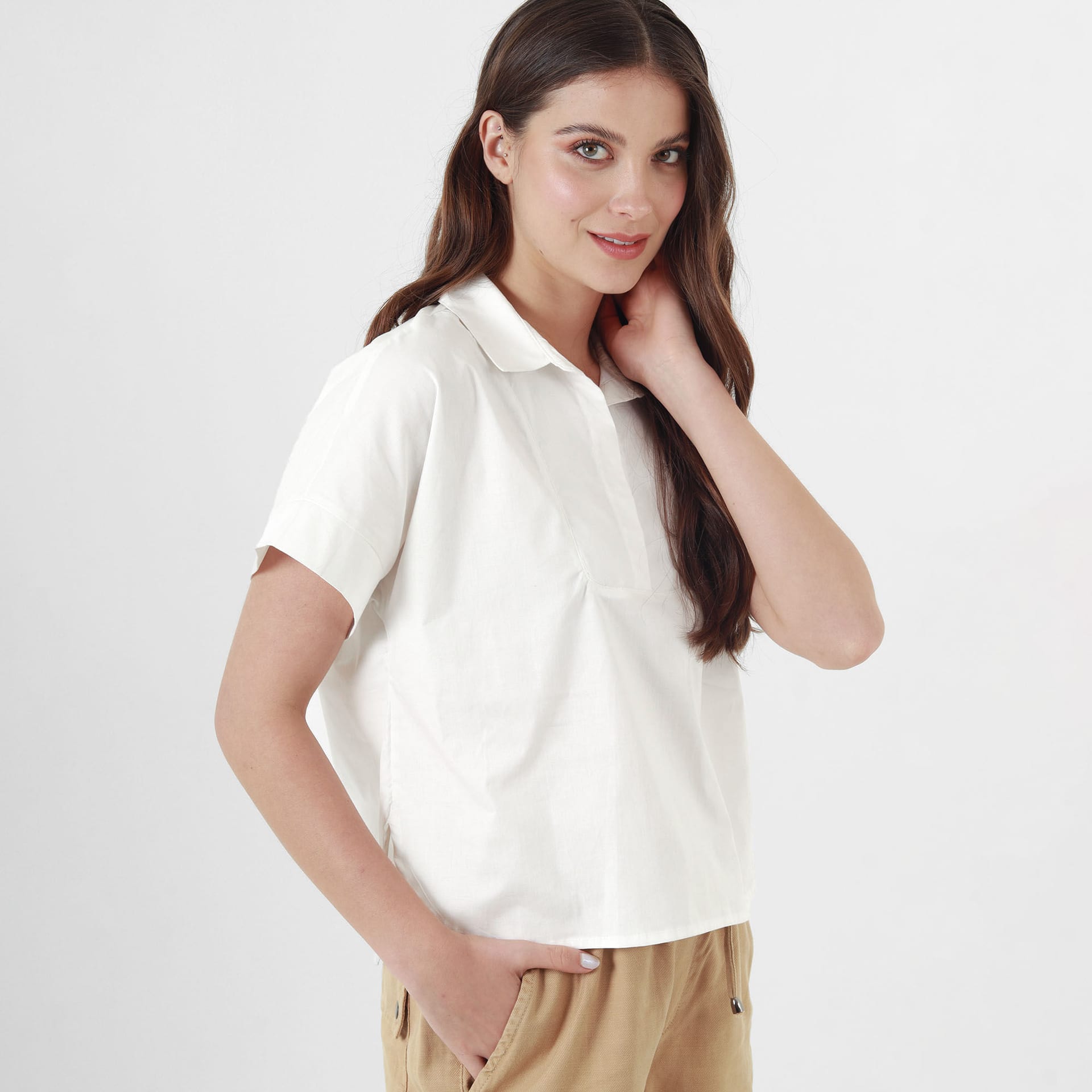 Blusa Cuello Sport Manga Corta - imagen 1