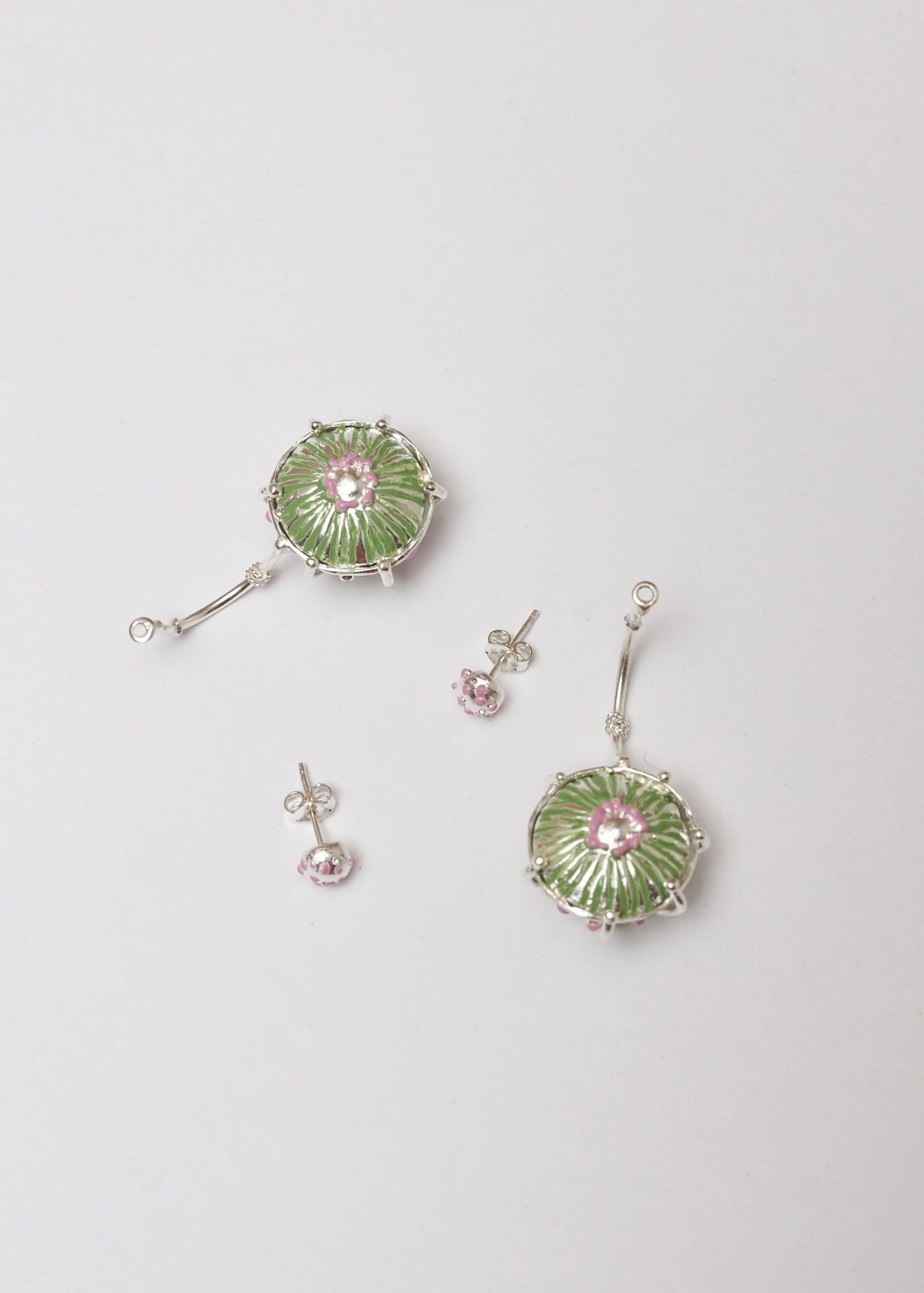 Aretes maxi sombrerito pistacho lila - imagen 6