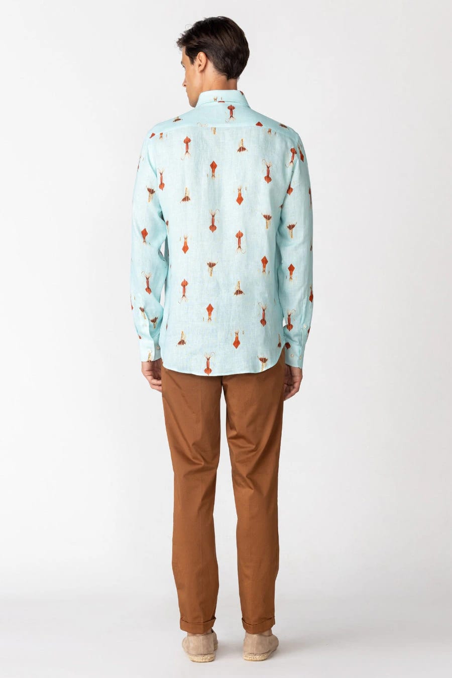 Men's linen shirt sky blue verne - imagen 3
