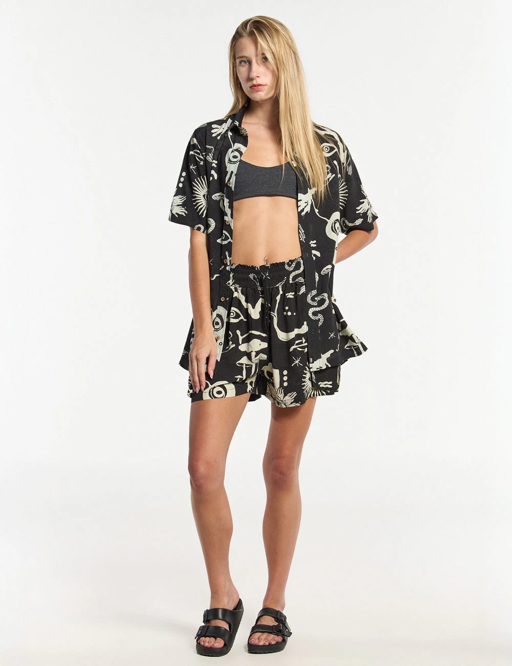 Camisa Regular Fit Chacras  negro + crudo mujer - imagen 4