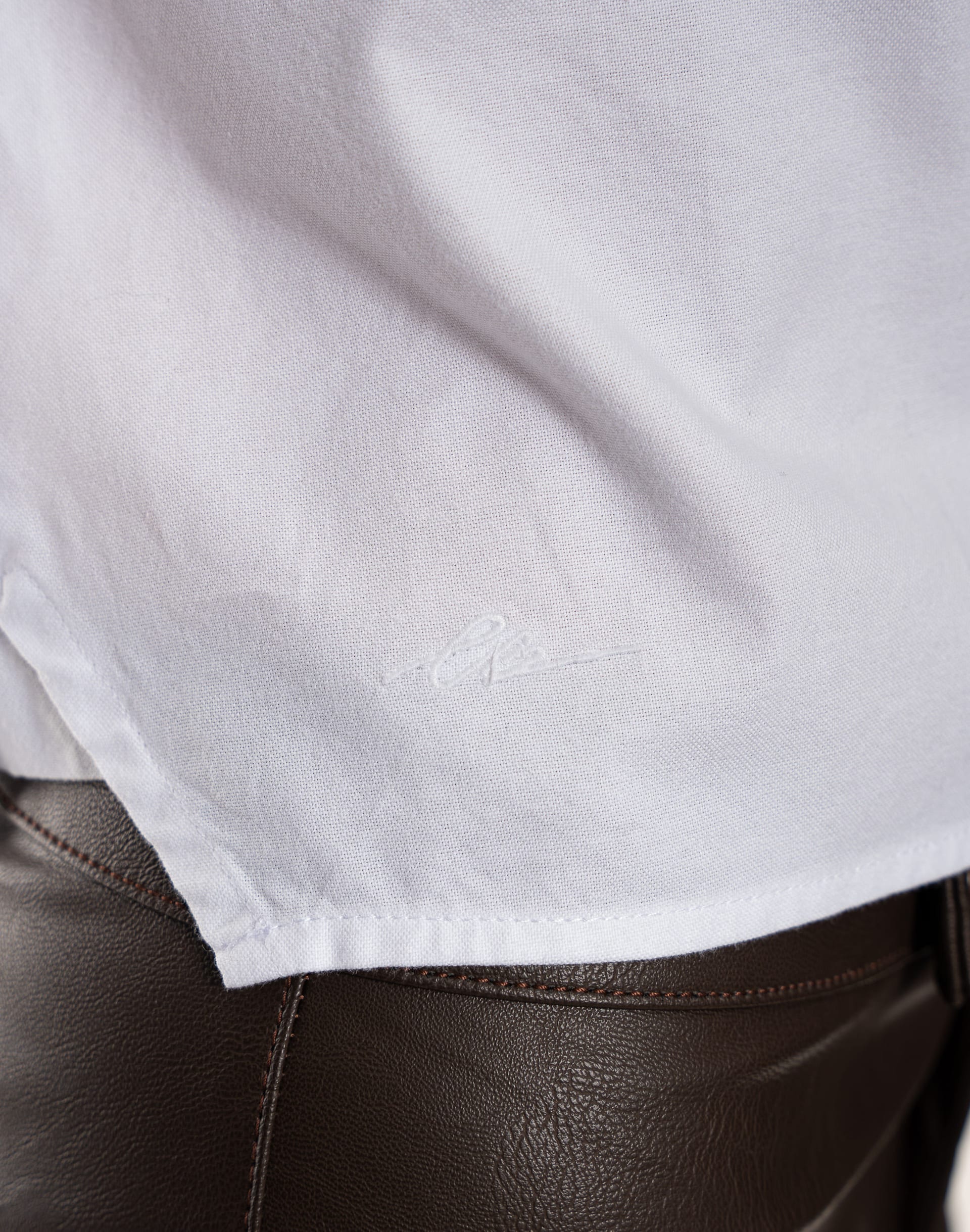 Camisa Manga Larga Cuello Camisero Algodón Blanco - imagen 2