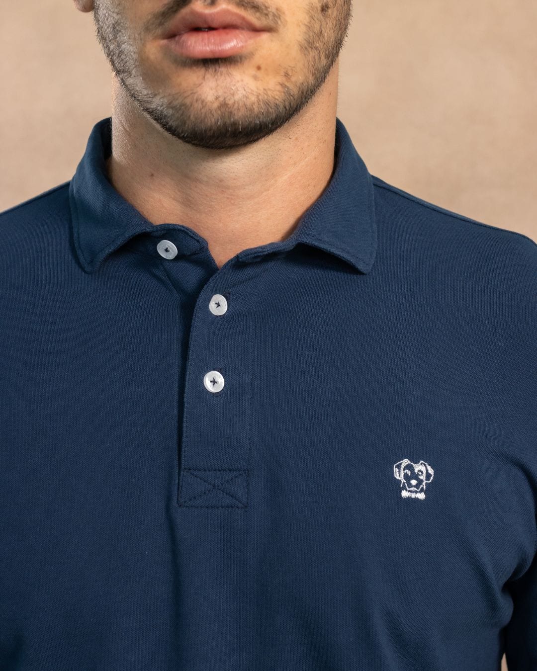 Polo Antimanchas Manga Larga Azul Navy - imagen 2