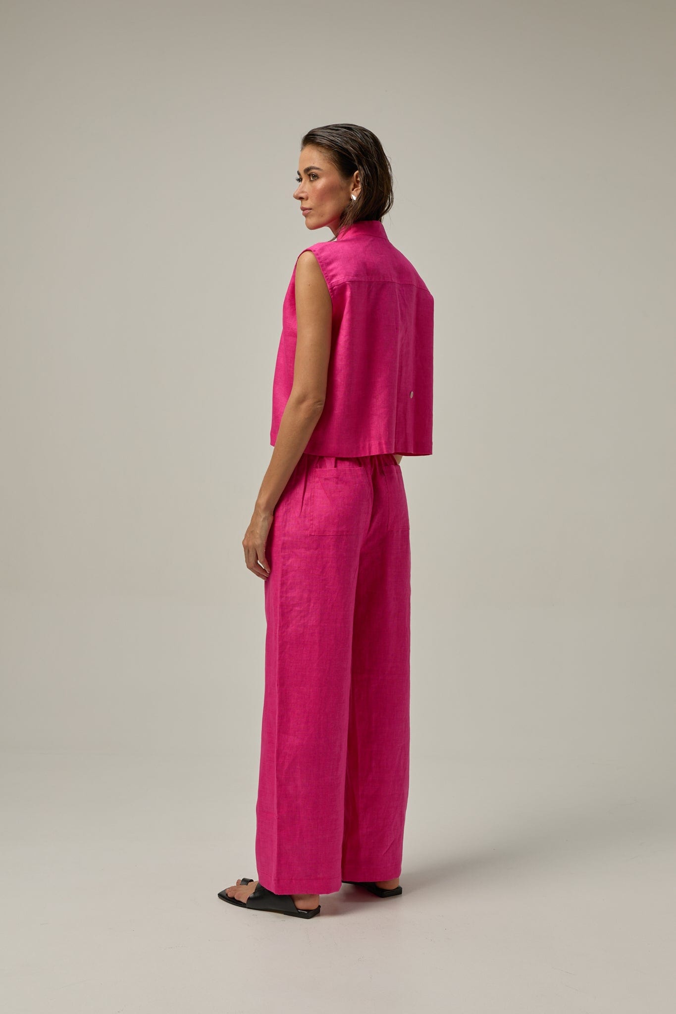 Chaleco Muse de lino | rosado Hot Pink - imagen 2