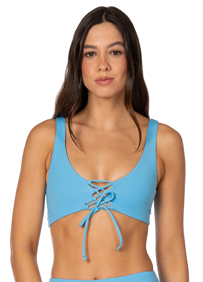 Maaji Stone Blue Allure Long Line Triangle Bikini Top - imagen 5