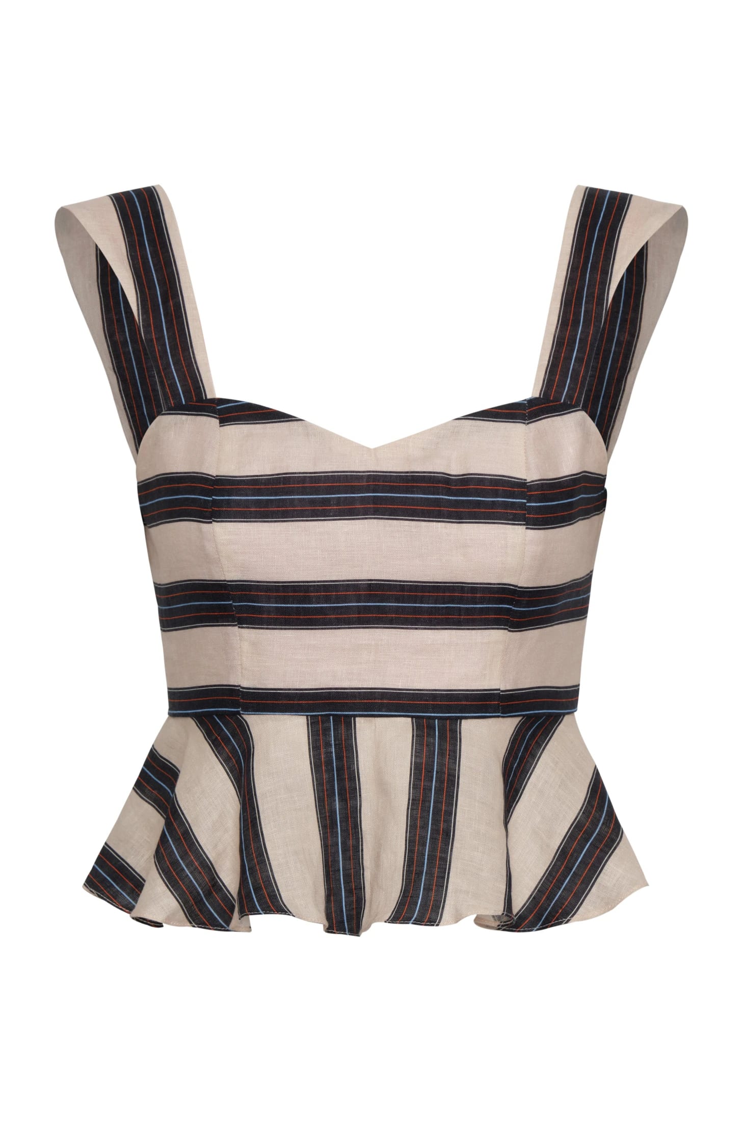 Lebron Linen Top / Navy Stripes - imagen 1
