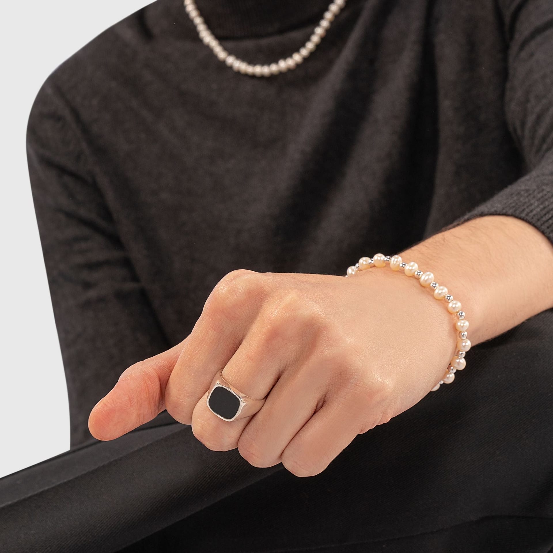 Pulsera de Perlas & Balines en Plata - imagen 4