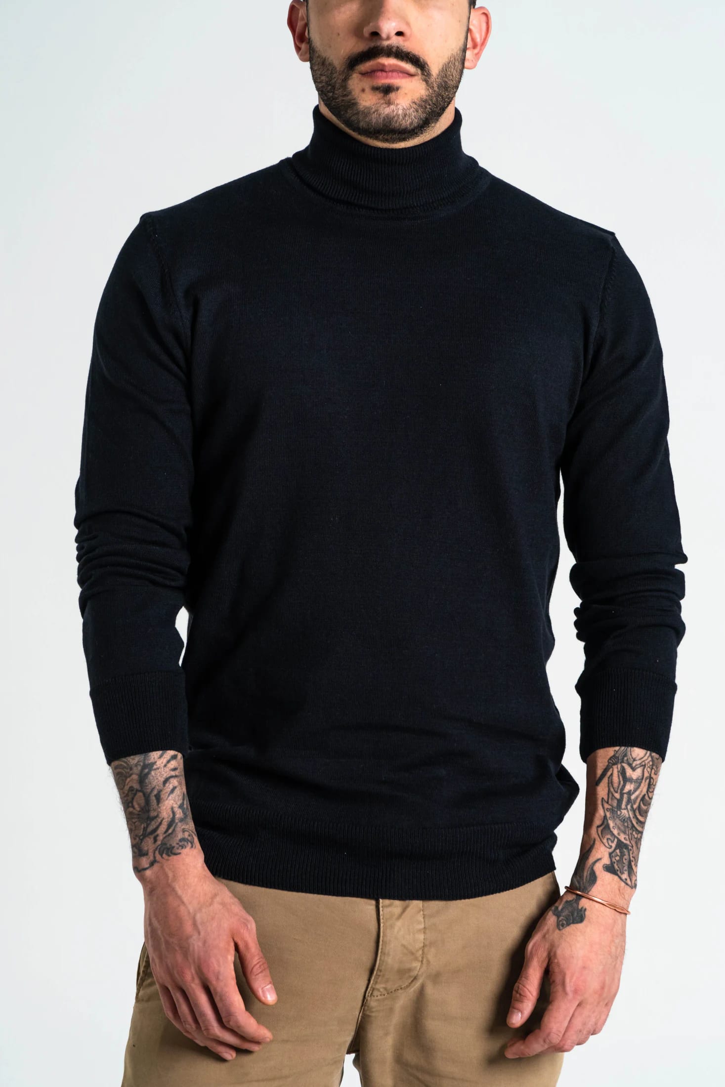 Jersey Cuello Alto Algodón Negro - imagen 5