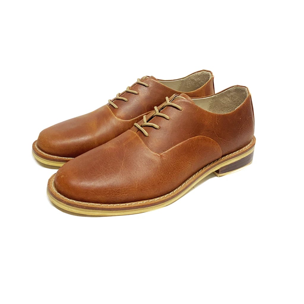 Zapatos Para Hombre Oxford en Cuero Coñac - imagen 1