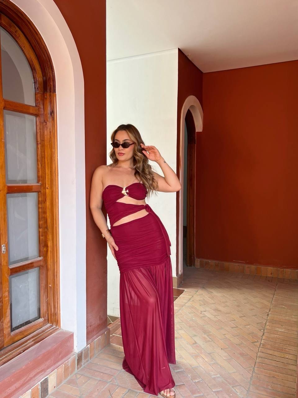 Vestido Monserrat Vinotinto - imagen 1