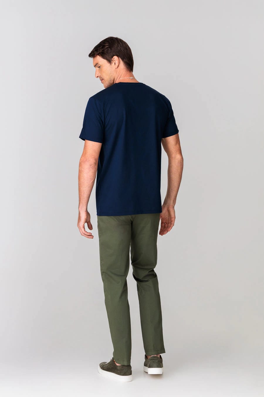 Men's cotton basic t-shirt navy - imagen 3