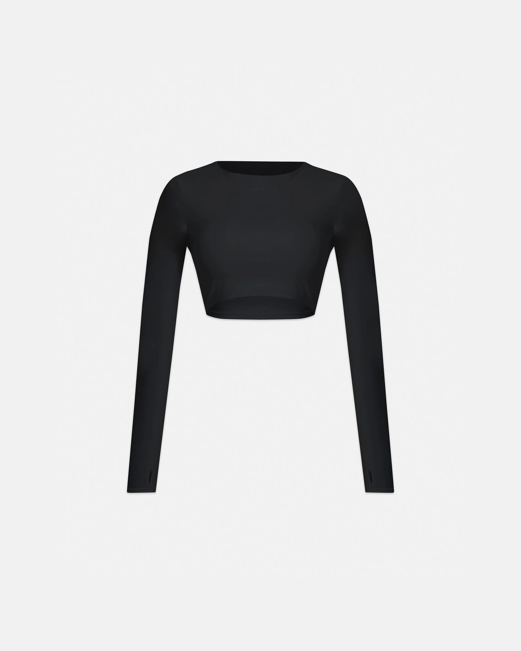 Line Basic Long Sleeve Cropped Tshirt Black - imagen 1