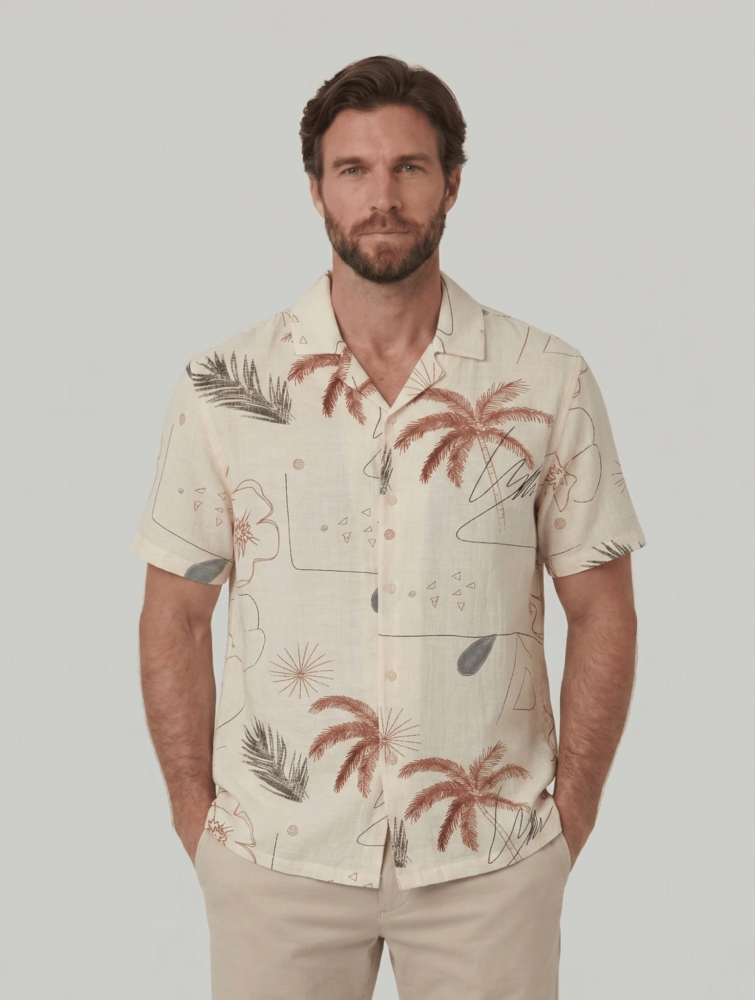 Camisa estampada manga corta para hombre Jon Sonen 027225054 - imagen 1