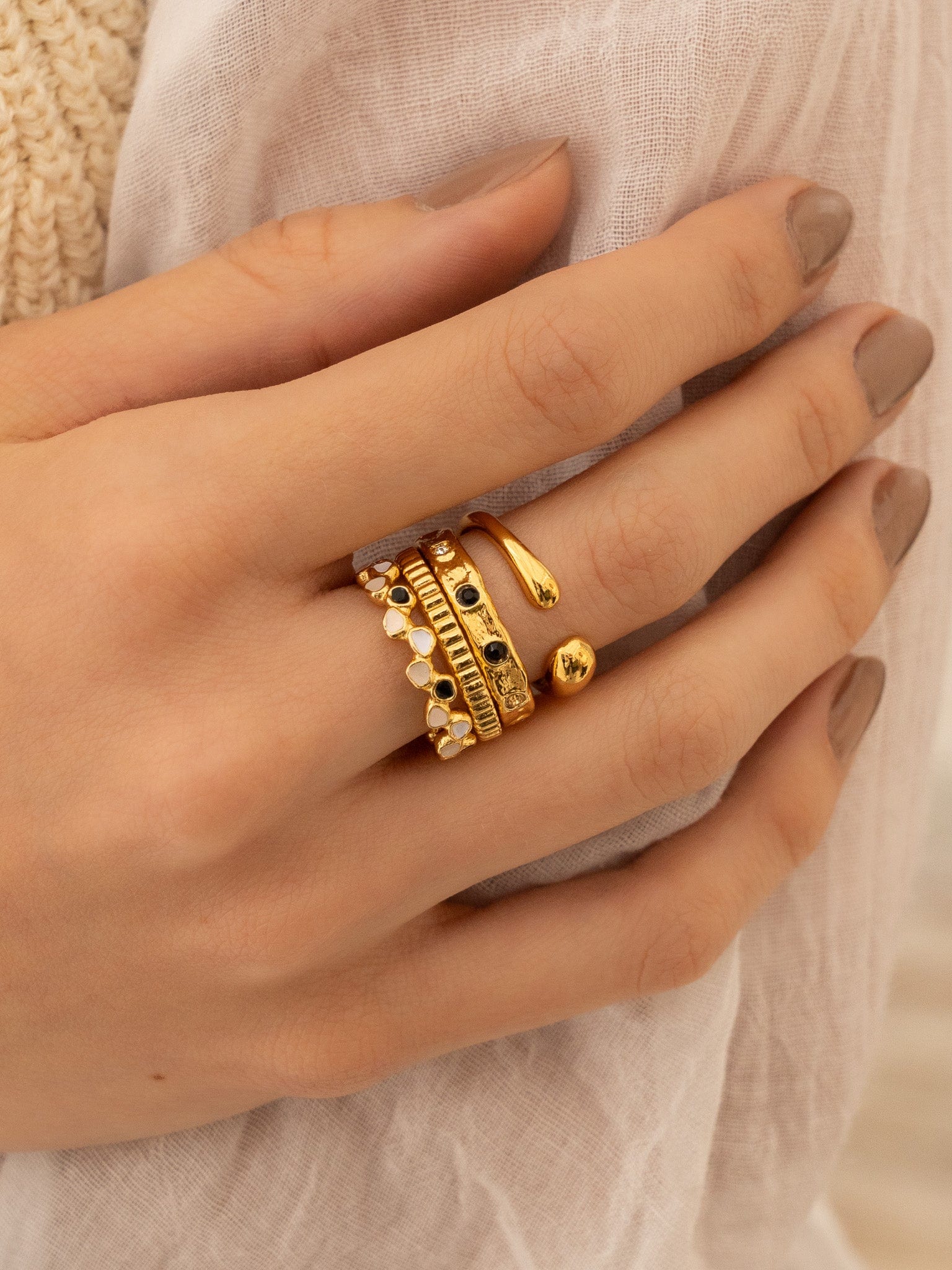 Set X4 Anillos Cristal - imagen 1