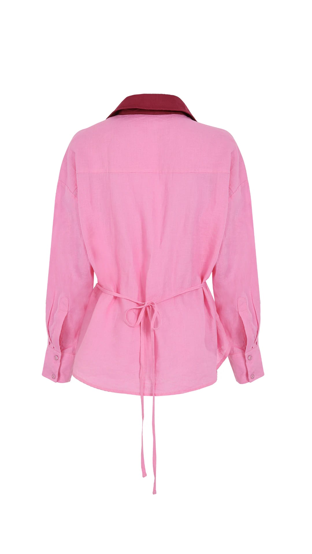 Camisa Aura de lino | Rosado / Vino - imagen 3