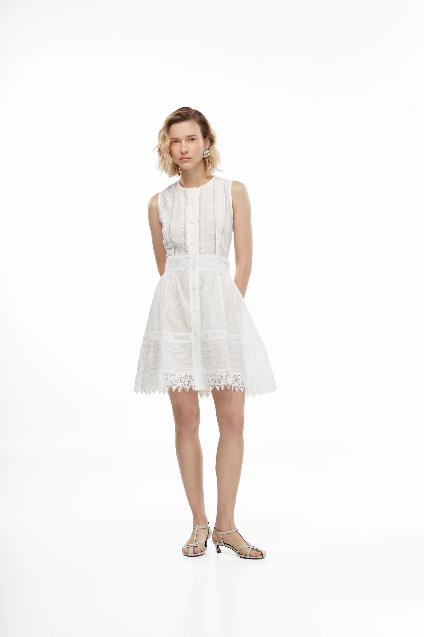 SOLAIRE MINI DRESS WHITE - imagen 1